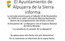 Se aplaza el 3er encuentro de la Alpujarra con el Espacio Natural de Sierra Nevada